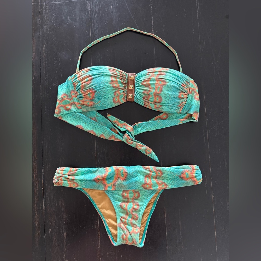 Despi NEW Green and Orange Bikini Set -Small